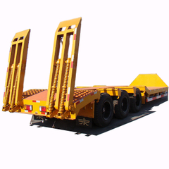 six axles in three lines low bed semi trailer for mechanical equipment lowboy semi trailer